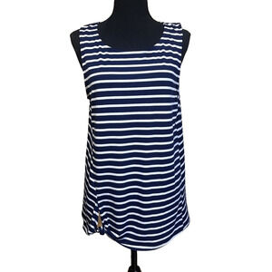 Gilli Relaxed Fit Striped Tank Top Women's Size Medium Stretch Nautical Preppy